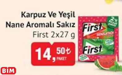 FİRST KARPUZ VE YEŞİL NANE AROMALI SAKIZ